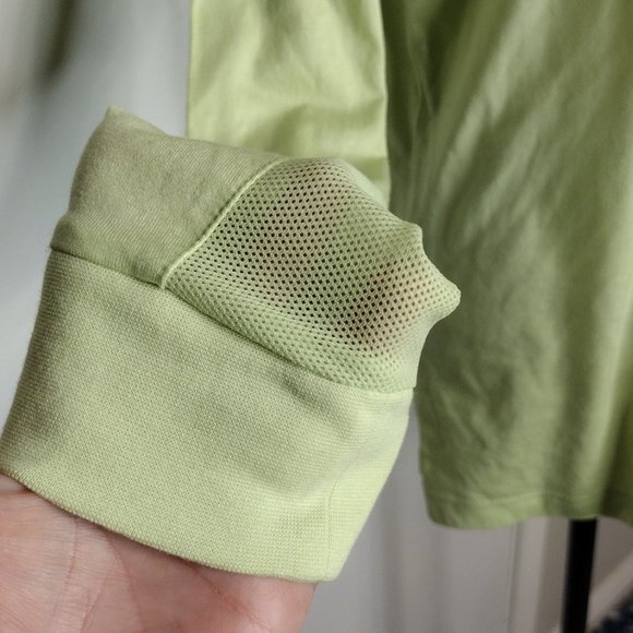 SanSoleil Bright Green Size Large Shirt, Top, Breathable Mesh, Golf, Button - Picture 3 of 7